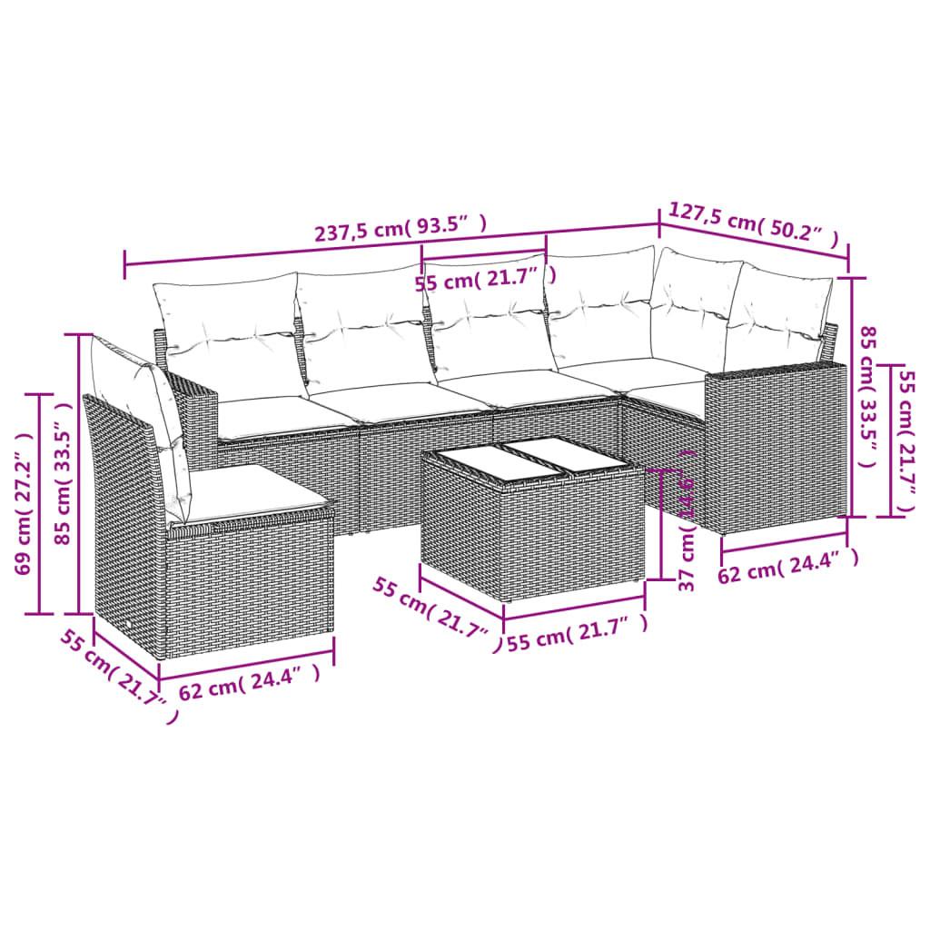 VidaXL Ensemble de canapés de jardin rotin synthétique  