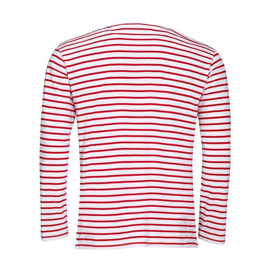 SOLS T-Shirt Marine Rayé Manches Longues  