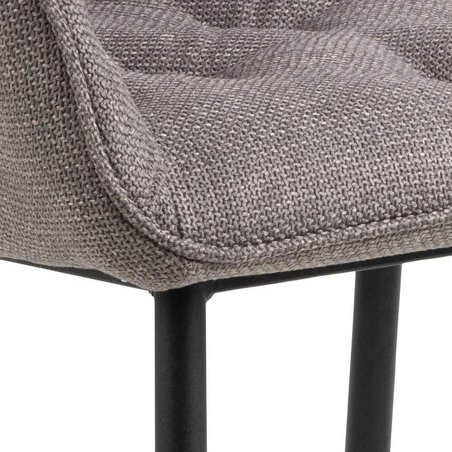 mutoni Chaise de salle à manger avec accoudoirs Shields gris-brun (1 pièce)  