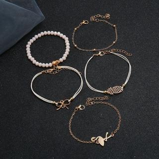 B2X  5 Stück dünne Armbänder – goldfarben 