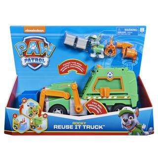 Spin Master  PAW Patrol , Reuse It Truck Deluxe di Rocky con personaggio da collezione e 3 attrezzi, per bambini dai 3 anni in su 
