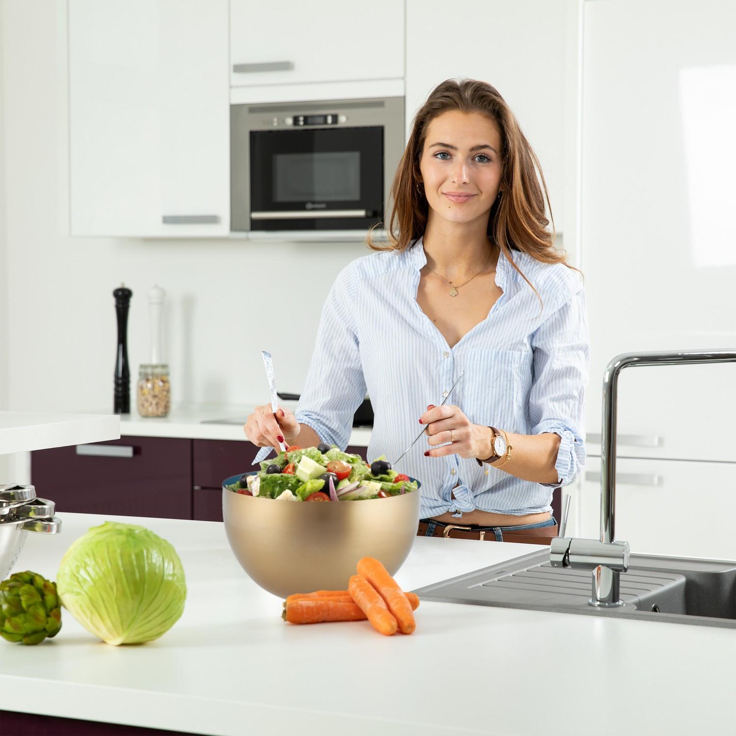 Northix Bol de service en acier inoxydable 20 cm  