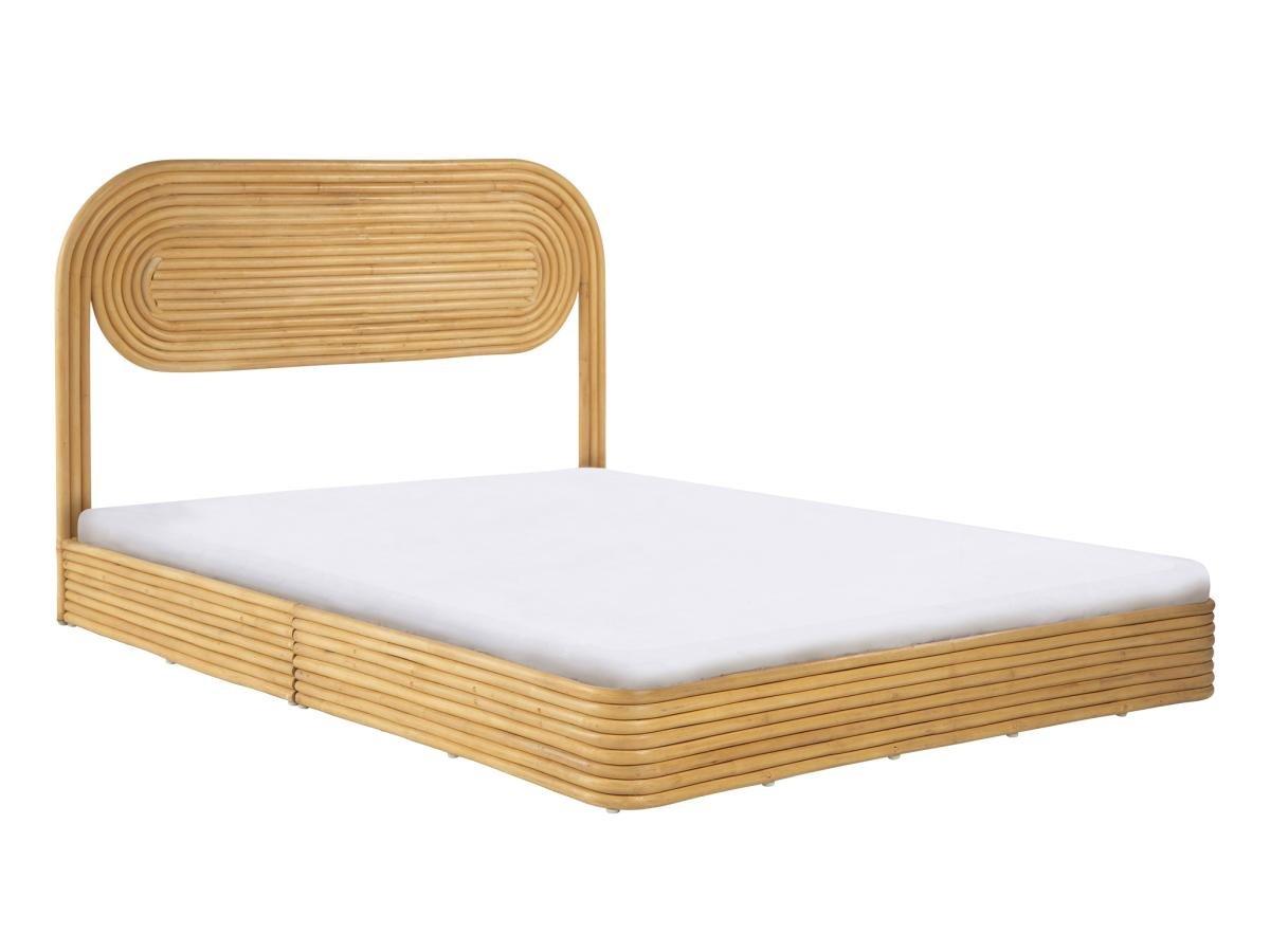 Image of Bett - 140 x 190 cm - Rattan - Holzfarben - FARENI Bett - 140 x 190 cm - Rattan - Holzfarben - FARENI