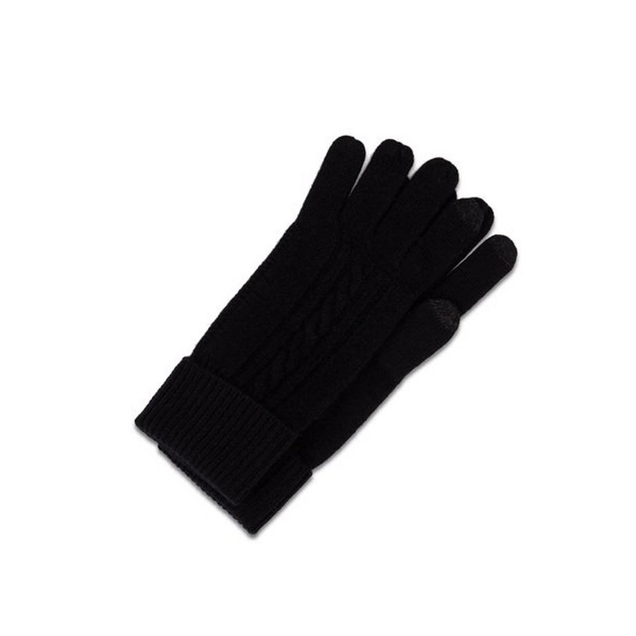 Kaschmir Handschuhe mit Zopfmuster