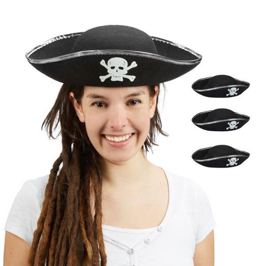 B2X  Lot de 4 chapeaux de pirate 