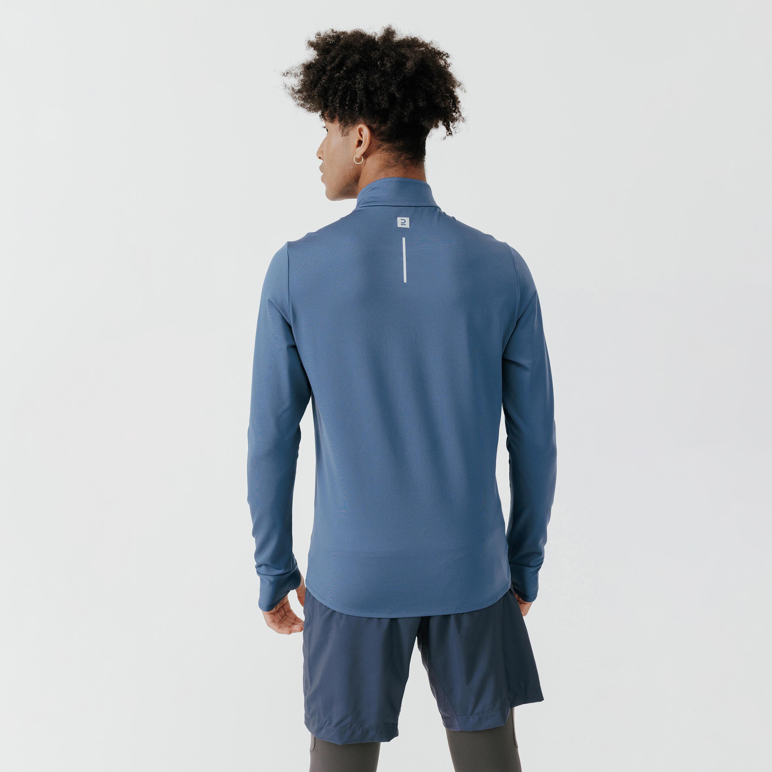KALENJI  T-shirt maniche lunghe uomo caldo running zip sintetico 