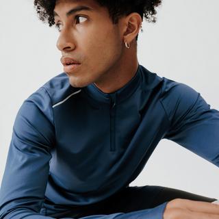 KALENJI  T-shirt maniche lunghe uomo caldo running zip sintetico 