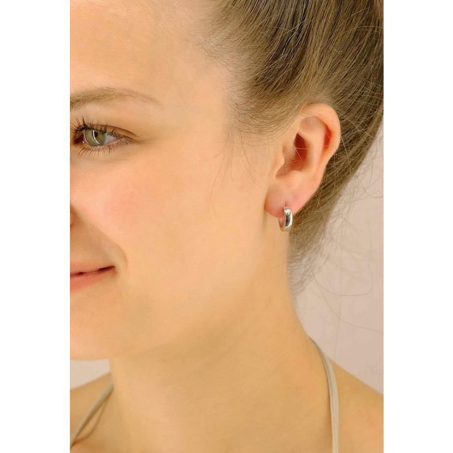 MUAU Schmuck  Creolen Weissgold 750 U-Profil Scharnier 12.5mm 