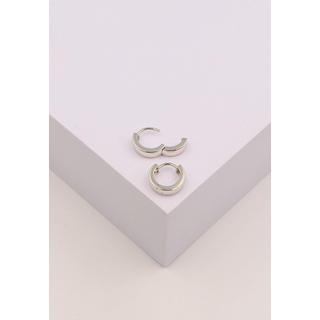 MUAU Schmuck  Charnière créole en or blanc 750 à  profil en U 12,5 mm 