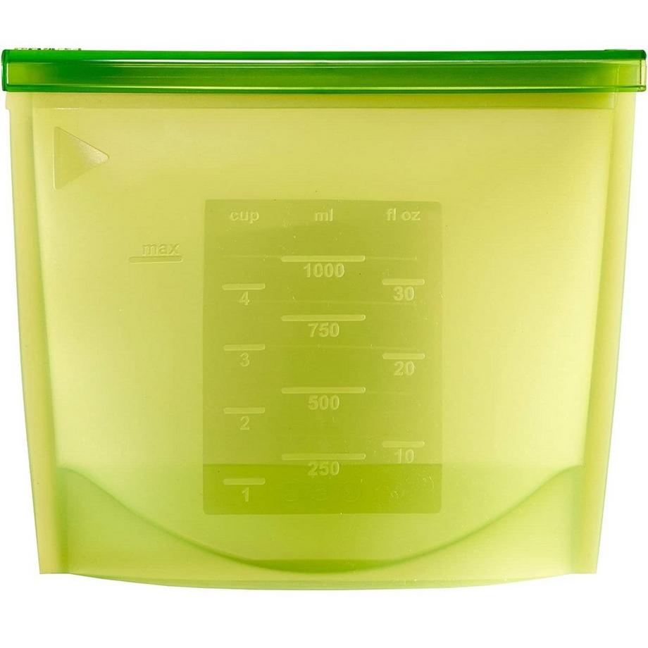 eStore Sac ziplock réutilisable en silicone avec mesure - Vert  