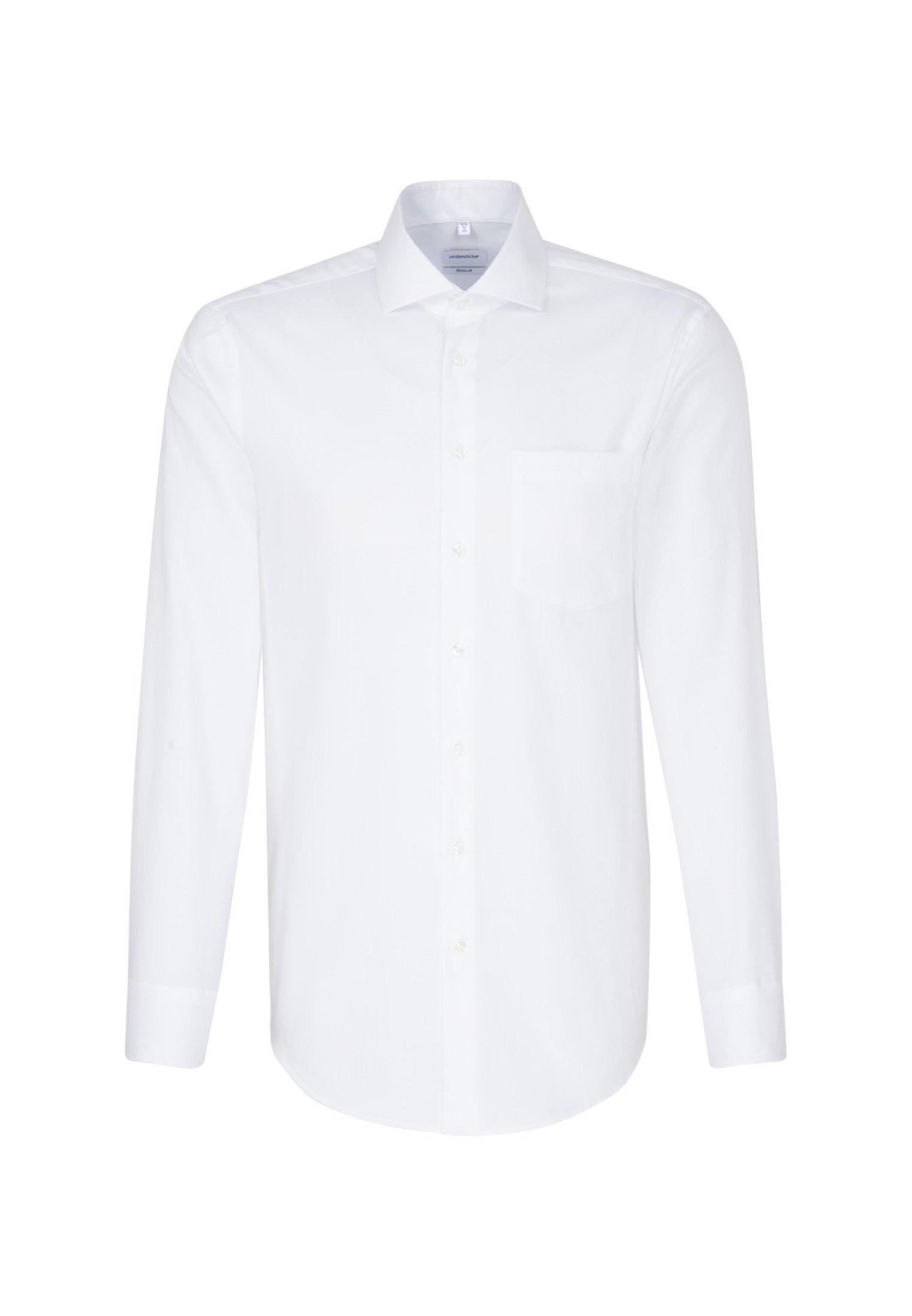 Image of Oxfordhemd Regular Fit Langarm Uni Herren Weiss 45