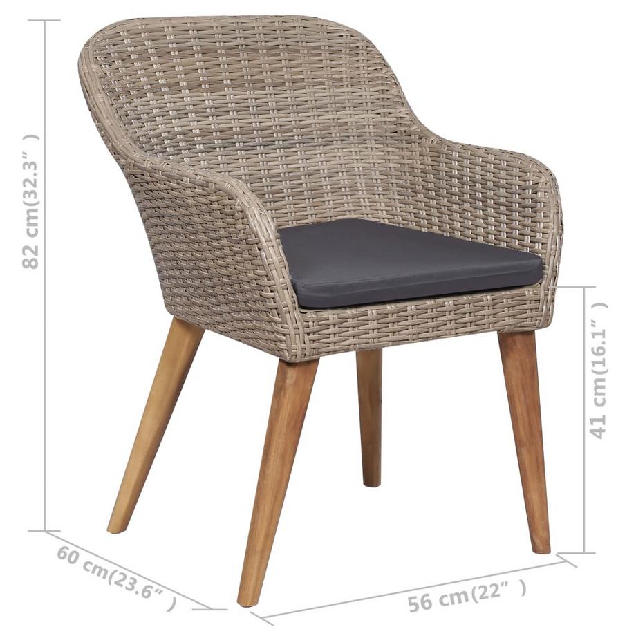 VidaXL Chaise d'extérieur rotin synthétique  