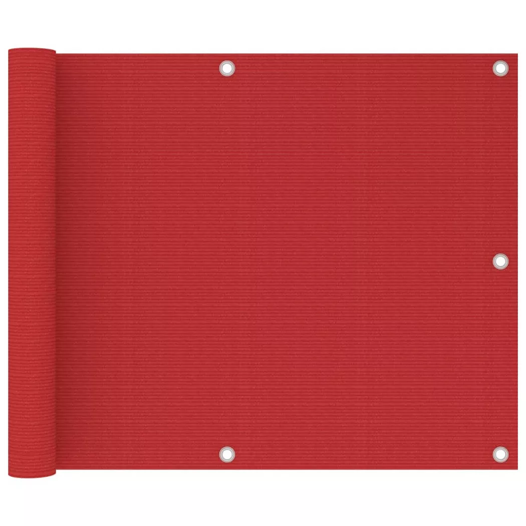 vidaXL Balkon-Sichtschutz Rot 75x500 cm HDPE