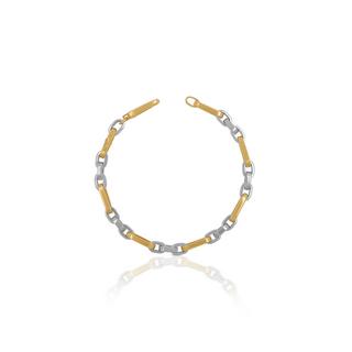 MUAU Schmuck  Bracelet Fantasie Bicolor Gelb-/Weissgold 750, 5.1mm, 19cm 