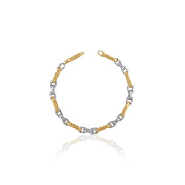 Bracelet Fantasie Bicolor Gelb-/Weissgold 750, 5.1mm, 19cm