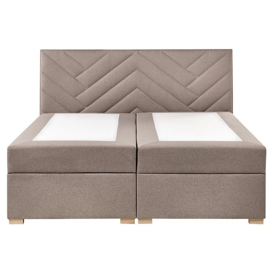 Beliani Lit boxspring avec rangement en Tissu Moderne ESQUIRE  