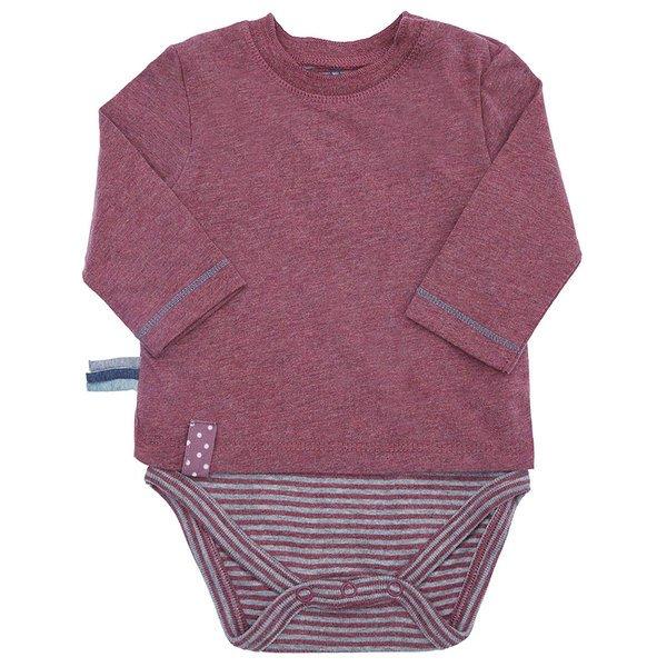 Image of Langarm-bodyshirt Unisex Bordeaux 6-12 mesi