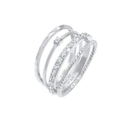 Elli  Bague Empilée Pour Femme, Set De 4, Torsadée 