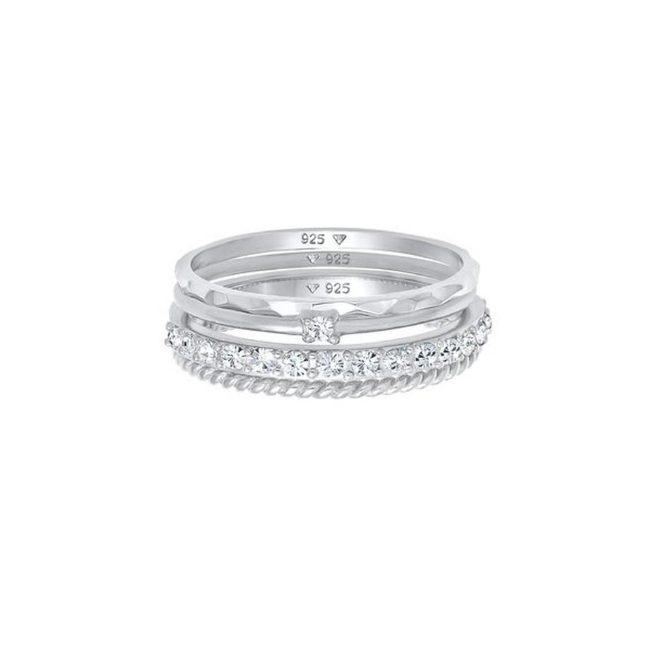 Elli  Bague Empilée Pour Femme, Set De 4, Torsadée 