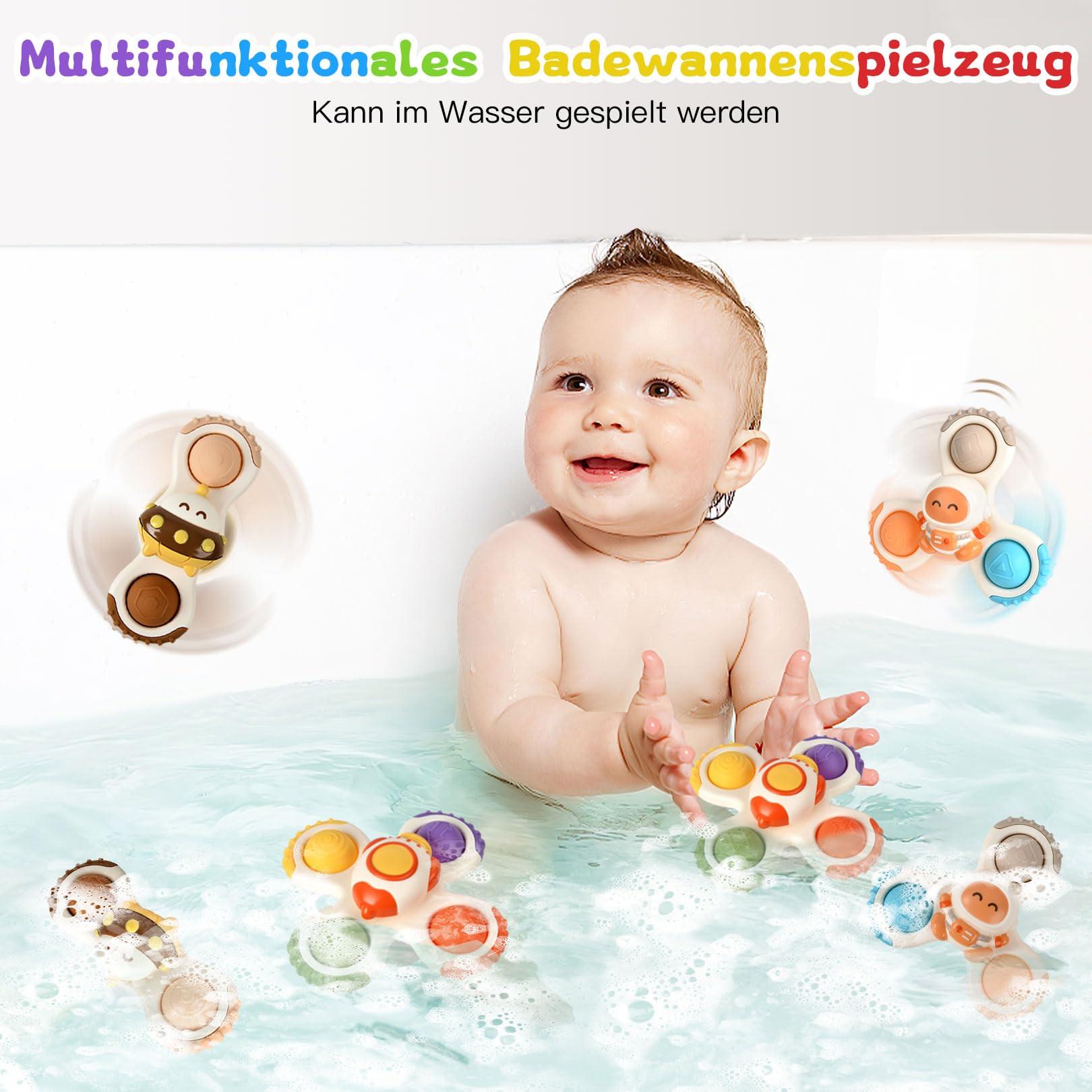 Activity-board  Saugnapf Spielzeug Baby 3 Stück sensorische Spinner Spielzeug für Baby Spinnerei Spielzeug 