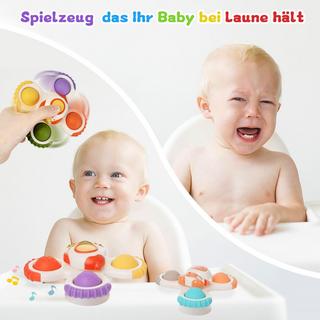 Activity-board  Saugnapf Spielzeug Baby 3 Stück sensorische Spinner Spielzeug für Baby Spinnerei Spielzeug 