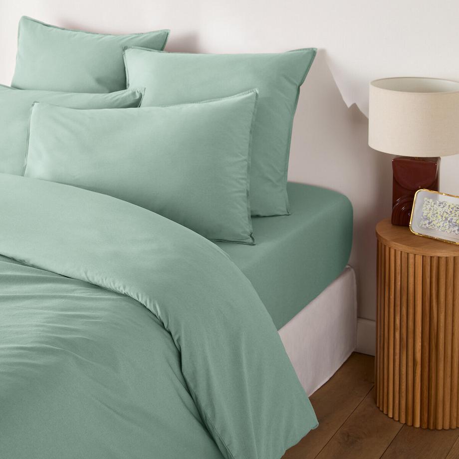Housse de couette unie en coton lavé