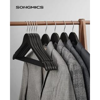 Songmics Set de 10 cintres en bois antidérapants  