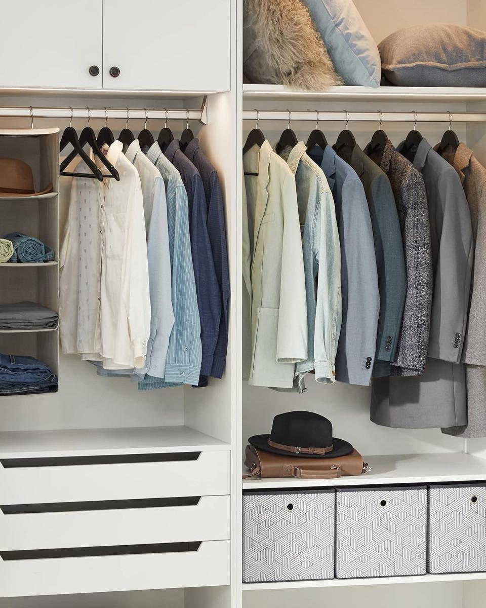 Songmics Set de 10 cintres en bois antidérapants  