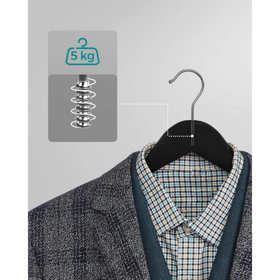 Songmics Kleiderbügel Holz 10er Set Rutschfest  