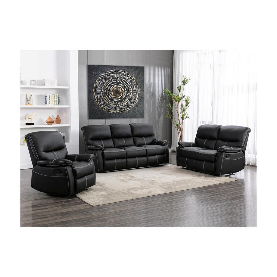 Vente-unique Relaxsofa 3Sitzer Relaxsessel Kunstleder CANBY  