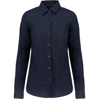Kariban Camicia Lino Cotone Maniche Lunghe  