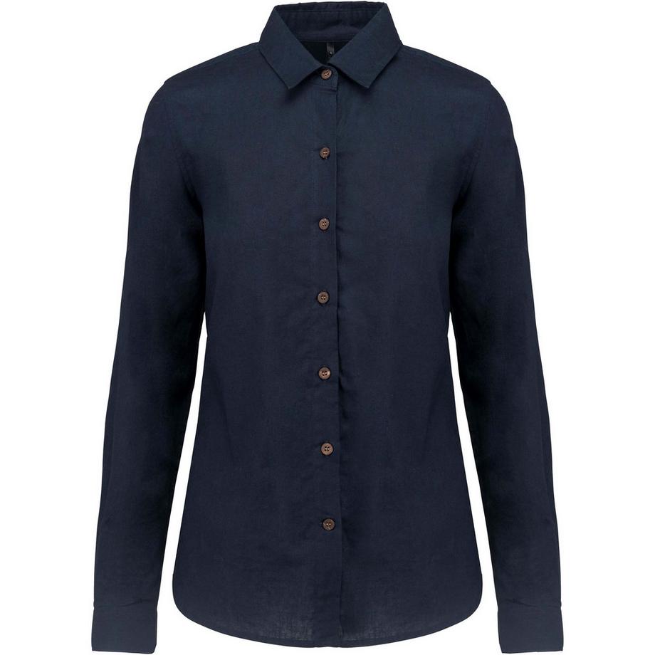 Kariban Chemise Lin Coton Manches Longues  