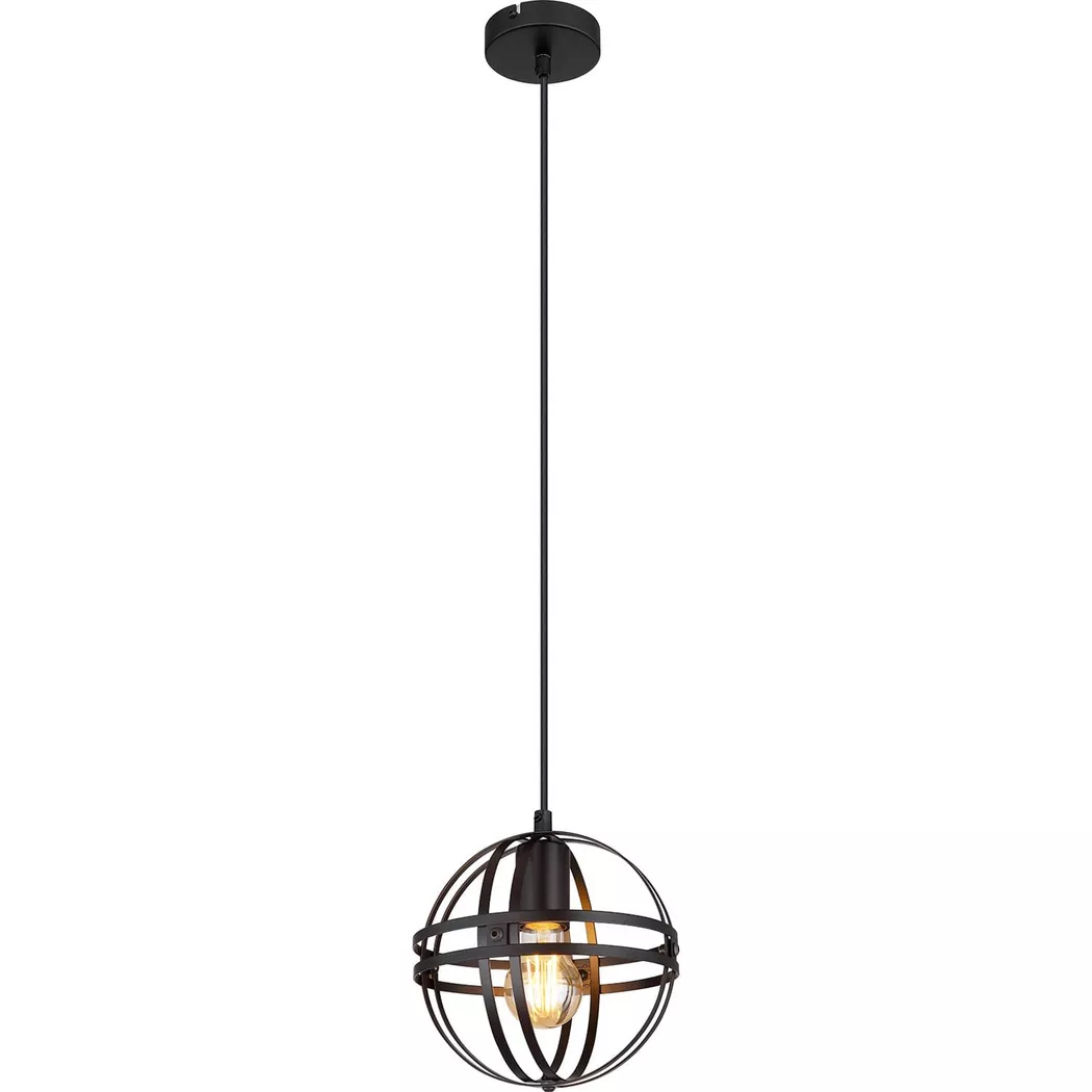 mutoni – Hängeleuchte Cronadun Metall matt 1xE27, One Size, Schwarz
