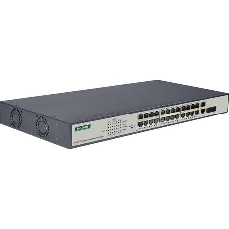 Digitus  24-Port Fast Ethernet PoE Switch, unmanaged, 2-Port Combo TP/SFP 
