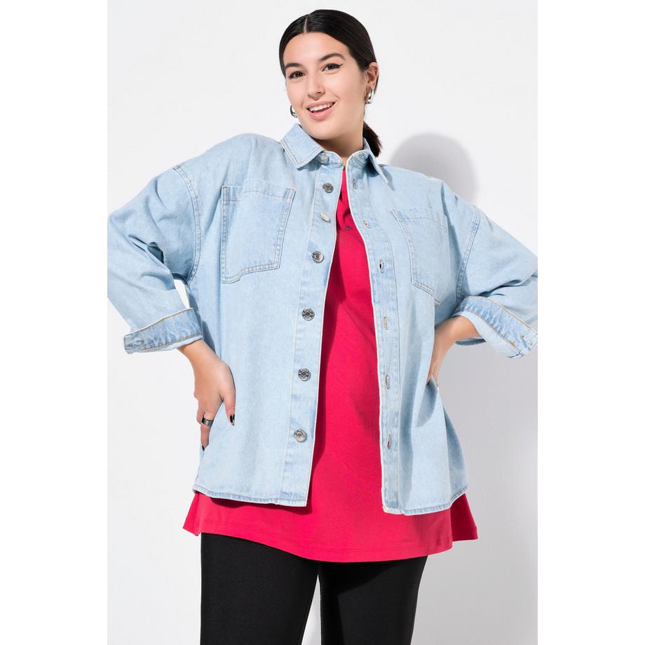 Studio Untold Chemise en jean oversized Col chemise Manches longues  