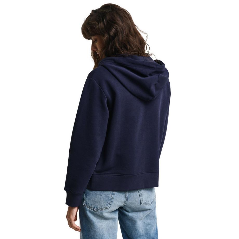 GANT Shield Zip Hoodie voor dames, zwart, L