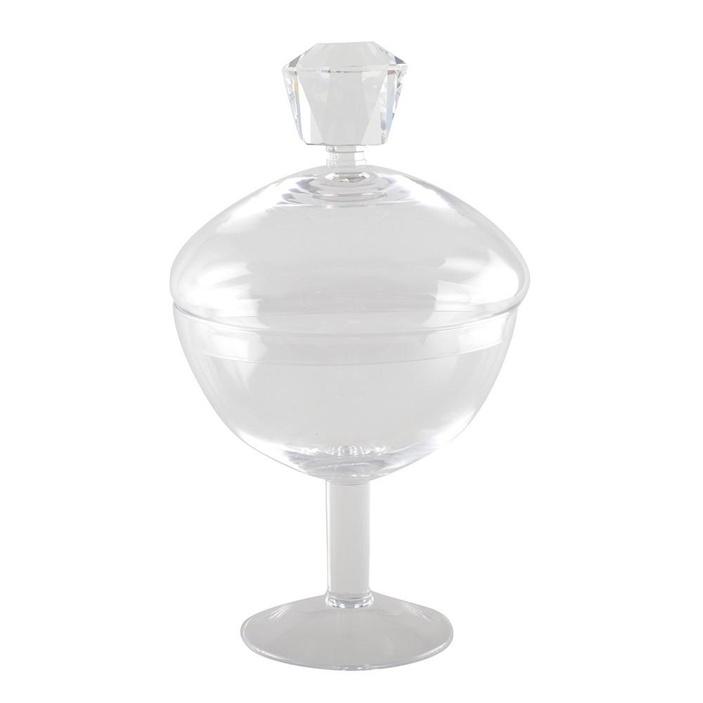 Aulica  BONBONNIERE EN VERRE AVEC DIAMANT H24CM 