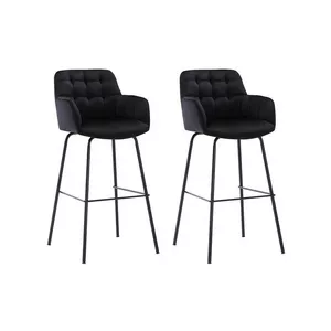 Barhocker 2erSet Samt Metall PEGA