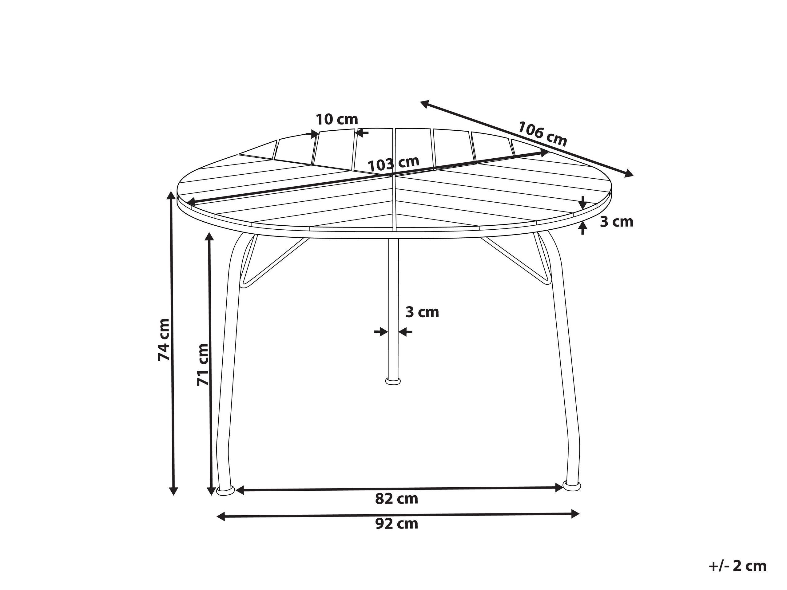 Beliani Table de jardin en Acacia Moderne VARENNA  