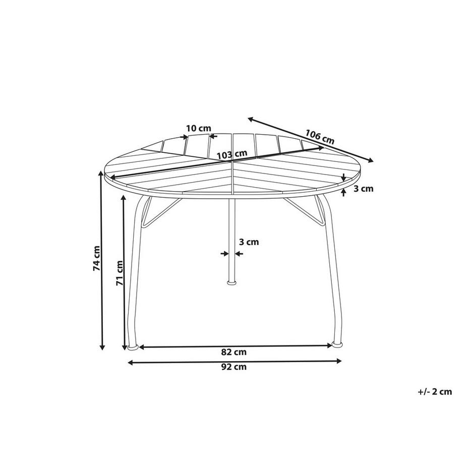 Beliani Gartentisch aus Akazienholz Modern VARENNA  