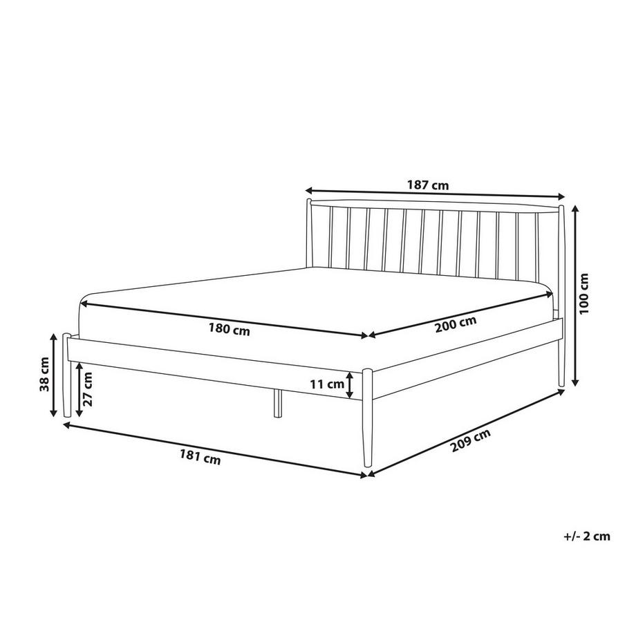 Beliani Letto con rete a doghe en Acciaio Classico MAURS  