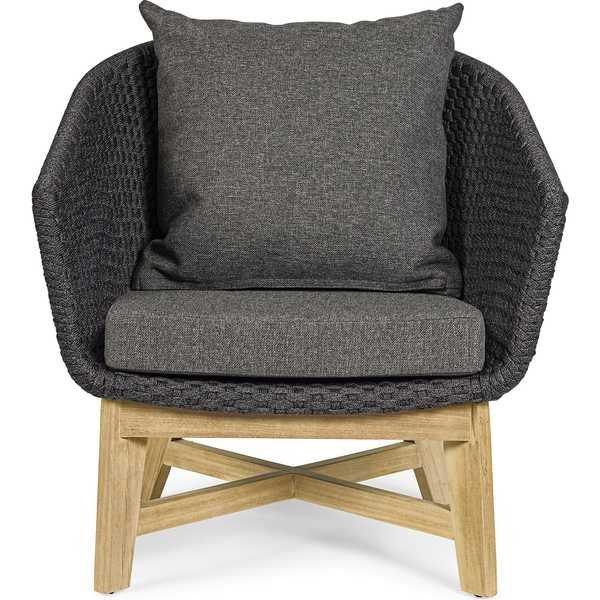 mutoni Fauteuil de jardin Coachella avec coussins, anthracite  