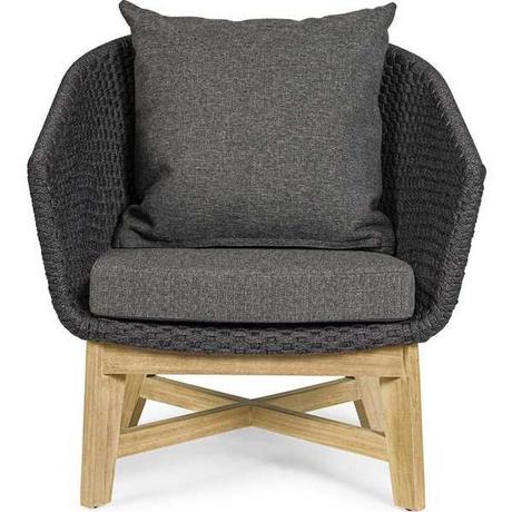 mutoni Fauteuil de jardin Coachella avec coussins, anthracite  