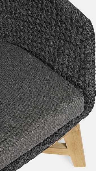 mutoni Fauteuil de jardin Coachella avec coussins, anthracite  