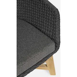 mutoni Fauteuil de jardin Coachella avec coussins, anthracite  