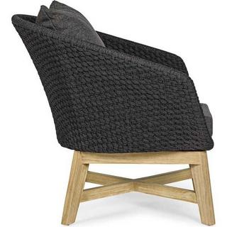 mutoni Fauteuil de jardin Coachella avec coussins, anthracite  