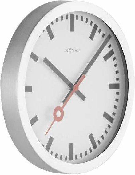 NeXtime Wanduhr Station gebürstet 34.8cm Durchmesser 34.8 x 4.5 cm  