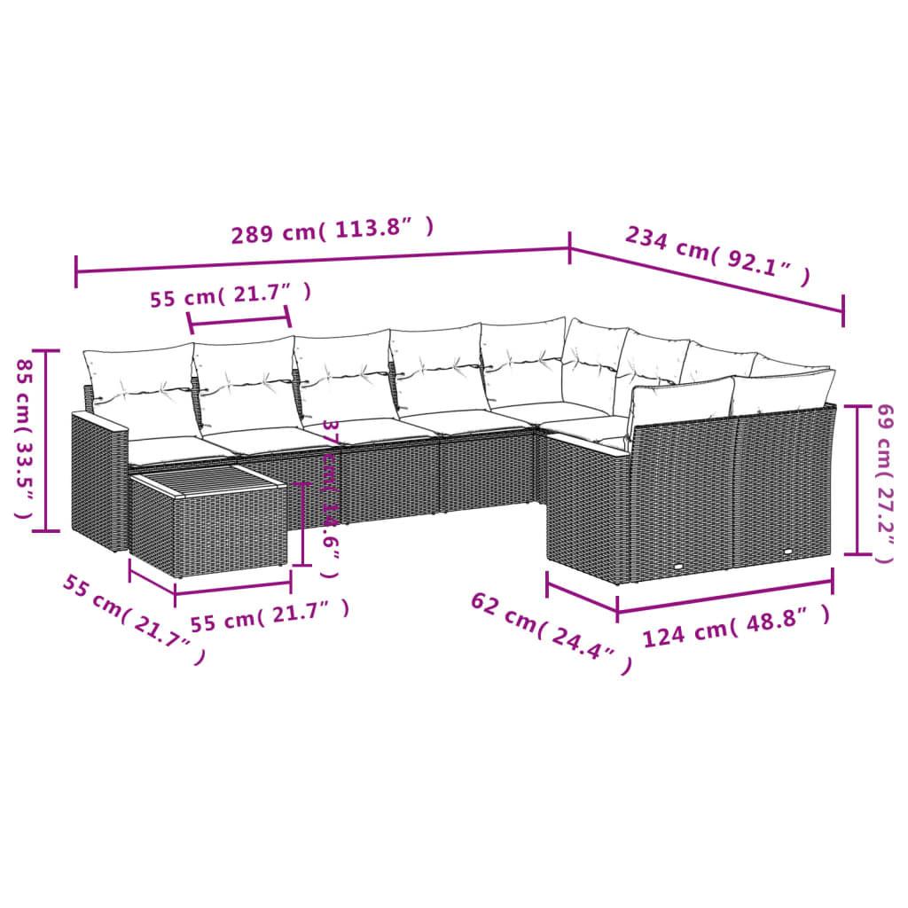 VidaXL set divano da giardino Polirattan  