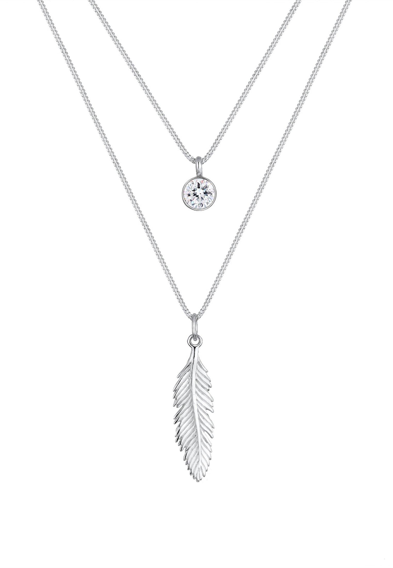 Elli  Collier Pendentif Plume Cristal 