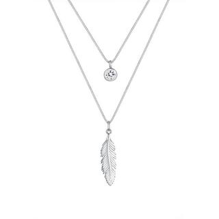 Elli  Collier Pendentif Plume Cristal 